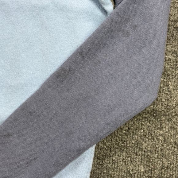 PINK Victoria Secret Quarter Zip Hoodie Womens S Blue Striped Pullover - Picture 4 of 7